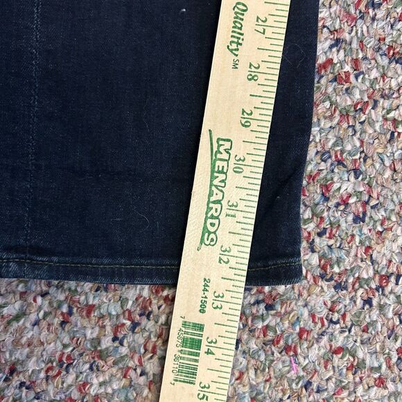 7 For All Mankind Slimmy Blue Dark Wash Mid-Rise Slim Fit Jeans Size 32 - Picture 10 of 13